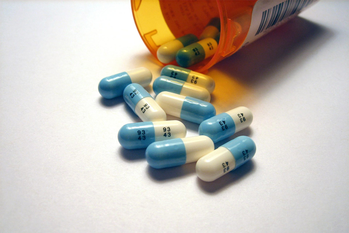 Close Up Of Open Pill Bottle