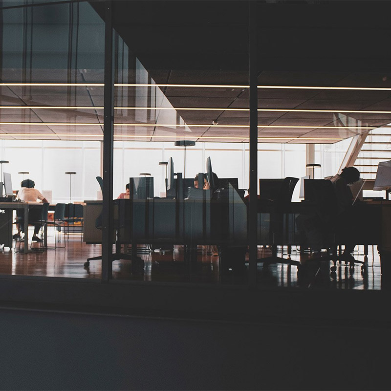 Image Looking Into An Office Building