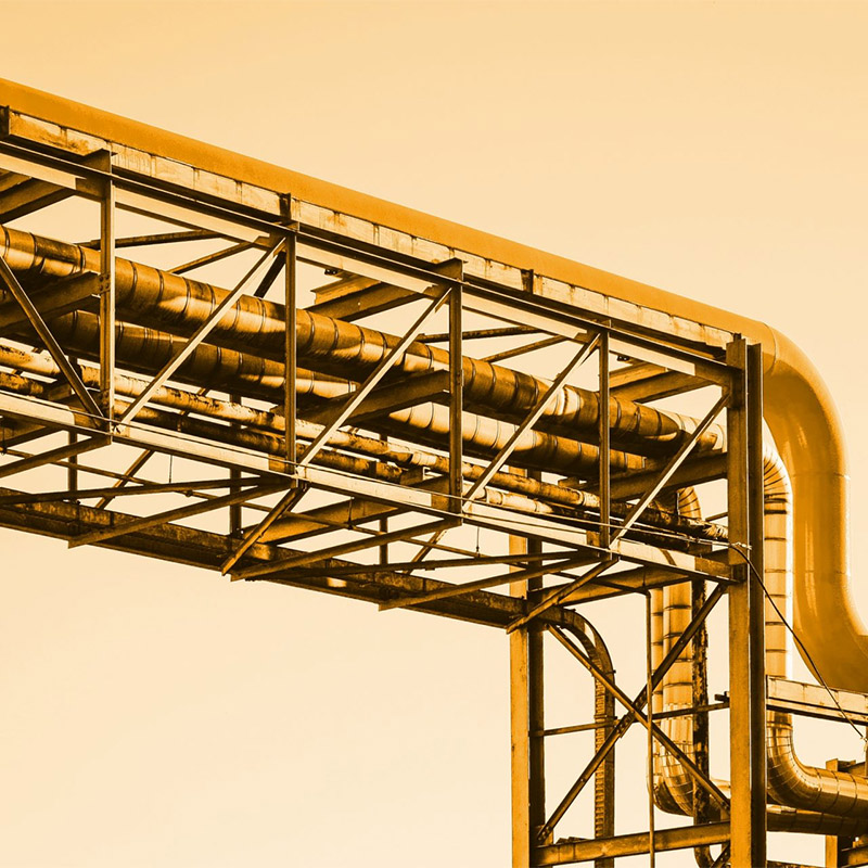 Pipework With Orange Hue