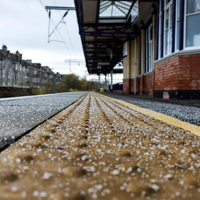 Close Up Of Train Platform