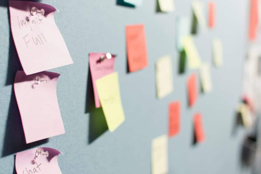 Post It Notes Pinned To Wall