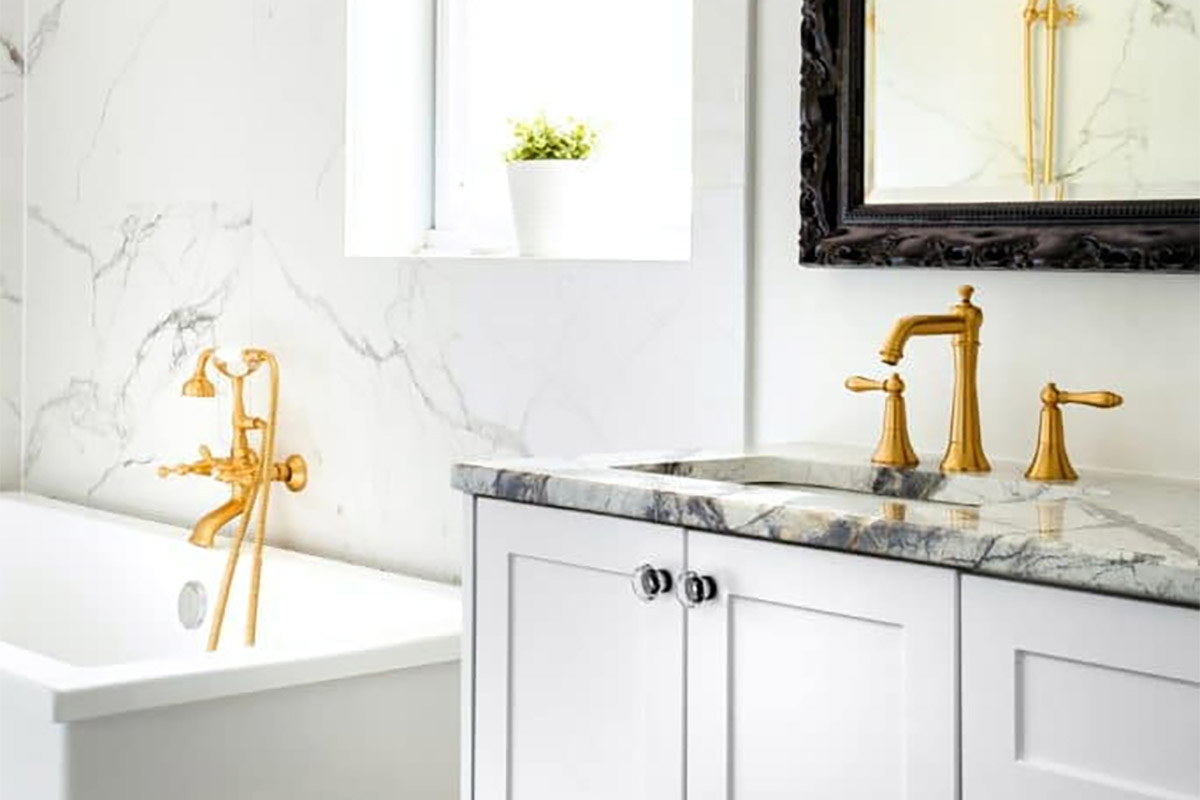 Image Of Bathroom In Marble Style