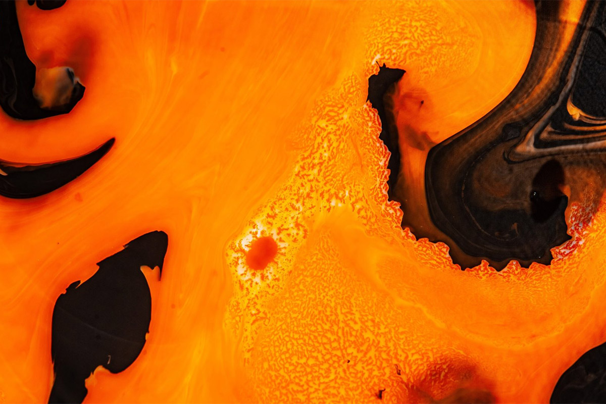 Abstract Swirling Orange Shapes