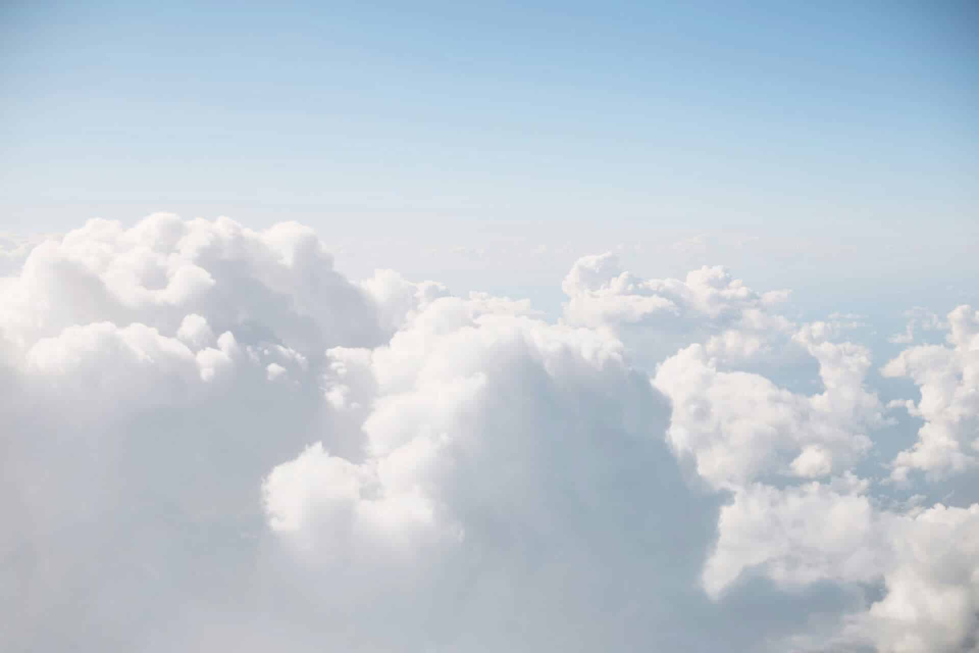 Big white clouds in a blue sky - the future of erp