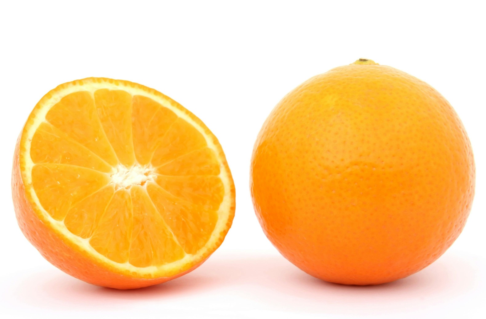 two halves of an orange