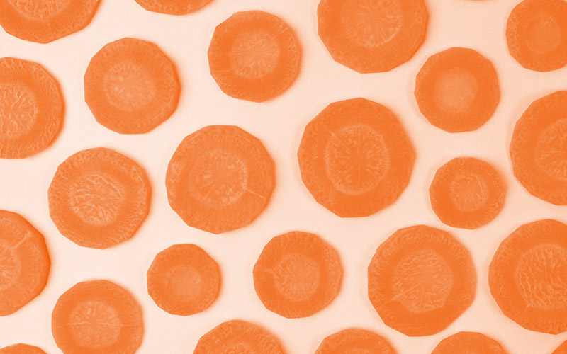 Carrot slices on a flat surface
